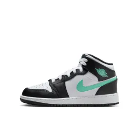 Air Jordan 1 Mid GS (White/Green Glow/Black)