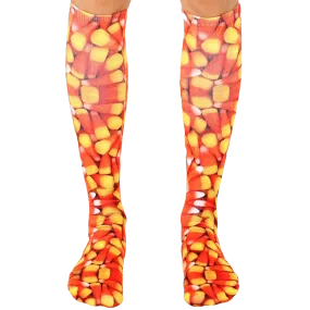 Candy Corn Knee High Unisex Socks