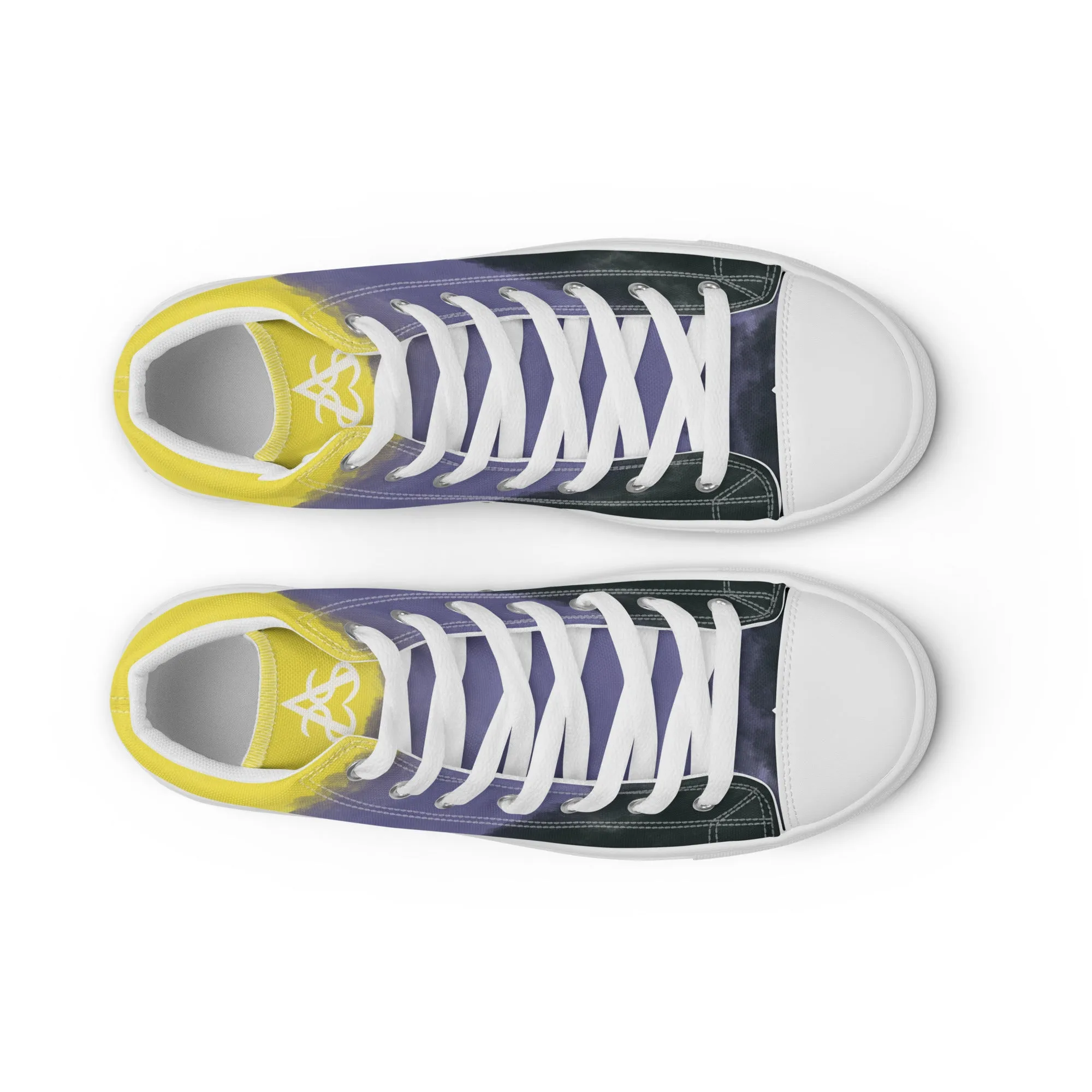 Cloudy Non-Binary High Top Canvas Shoes (Masc Sizing)