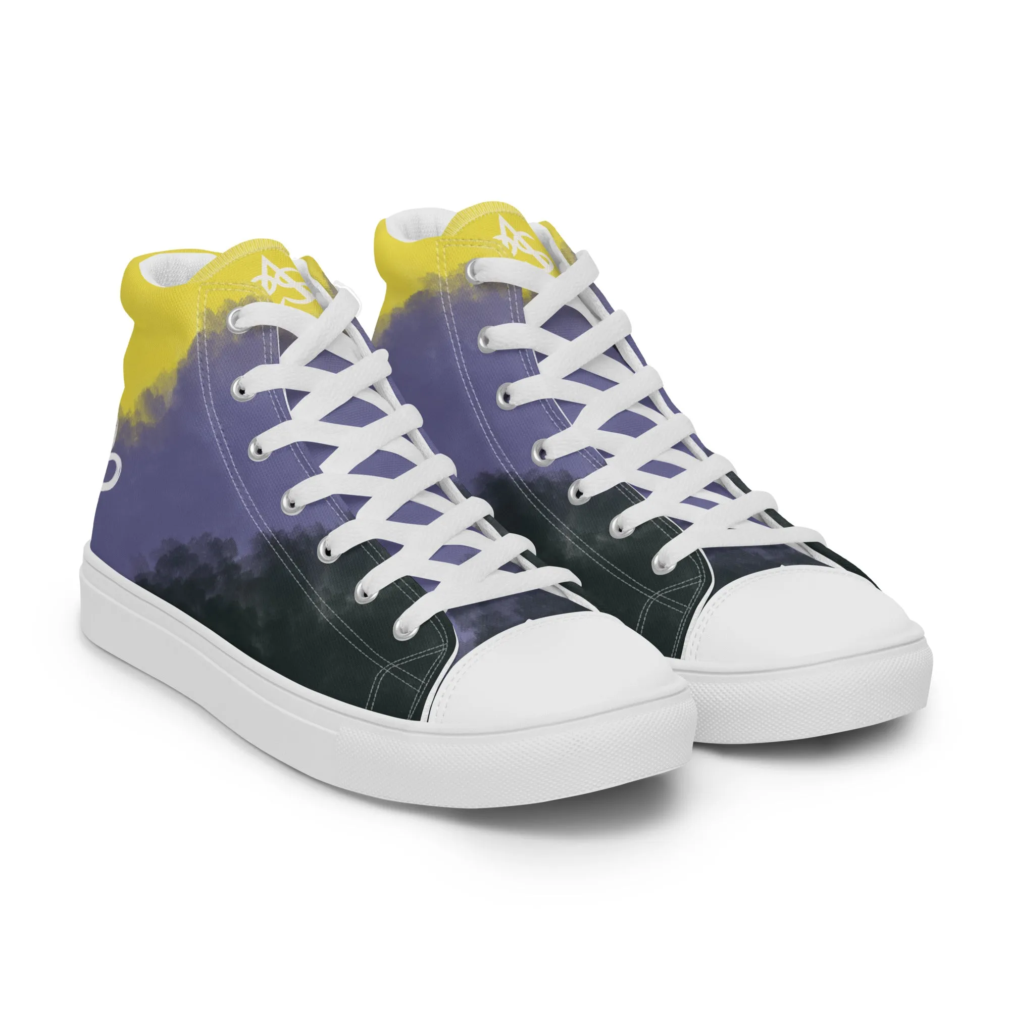 Cloudy Non-Binary High Top Canvas Shoes (Masc Sizing)