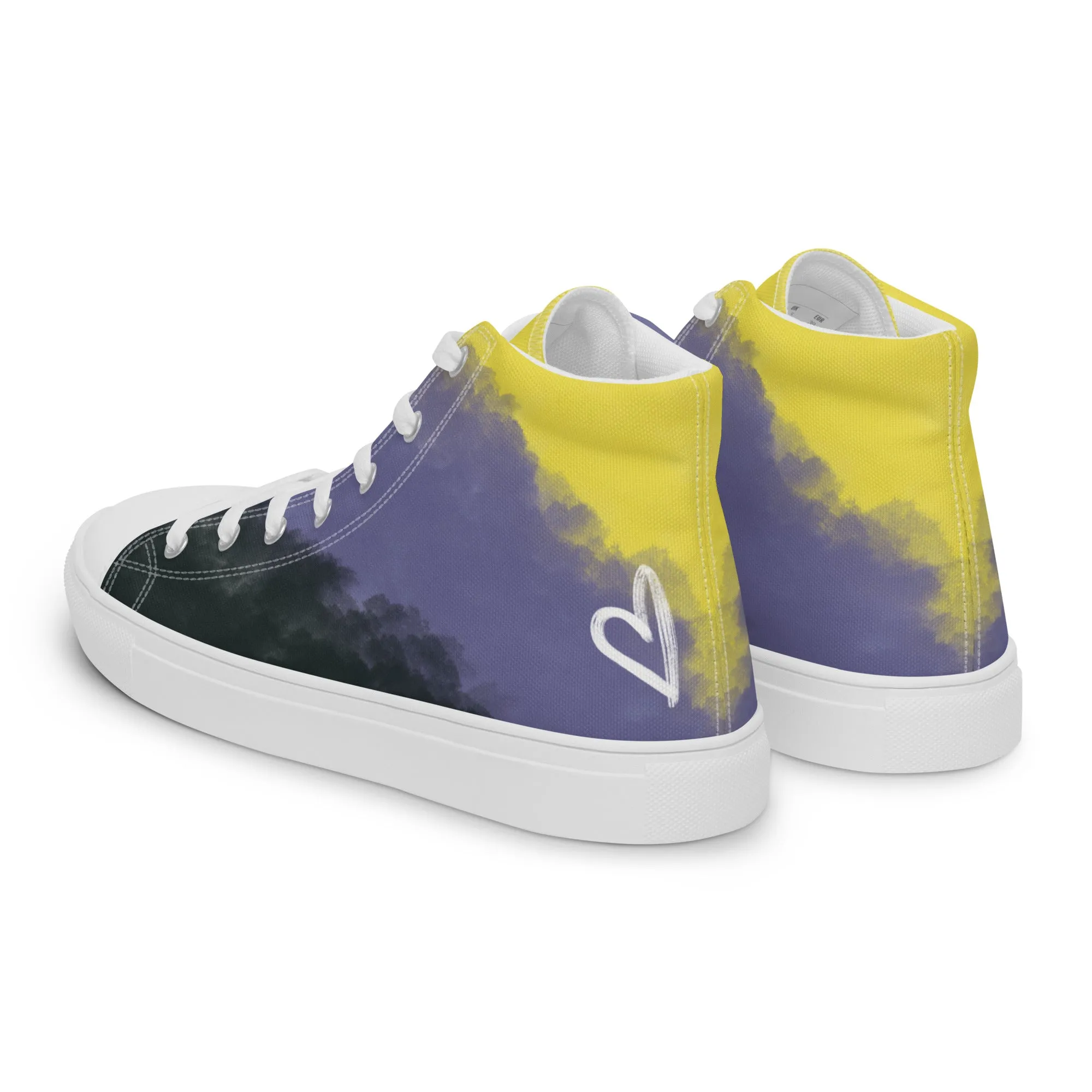 Cloudy Non-Binary High Top Canvas Shoes (Masc Sizing)