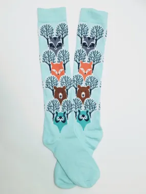 Forest Animal Knee High Socks