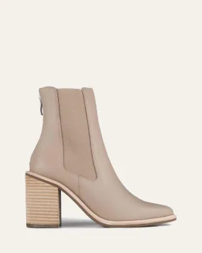 LUXE HIGH ANKLE BOOTS TAUPE LEATHER