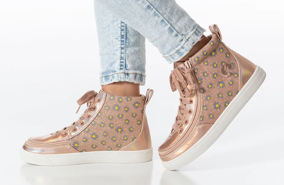 Rose Gold Daisy BILLY Classic Lace High Tops