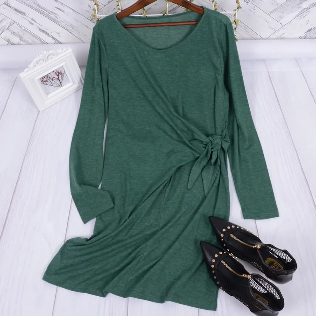 Solid Color Twist Knot Dress