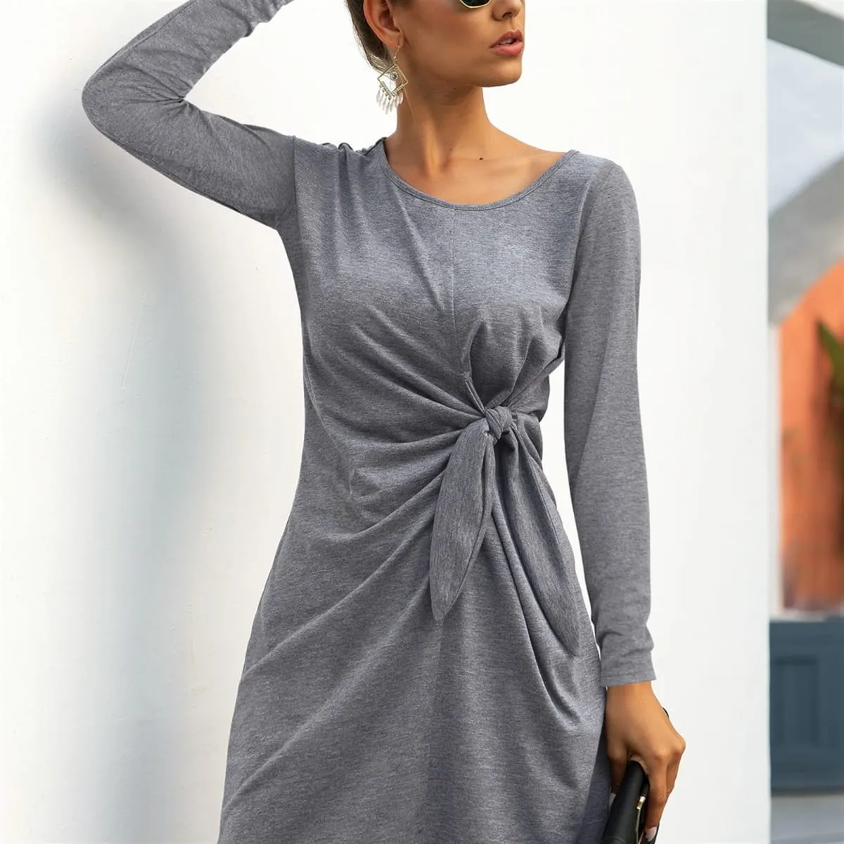 Solid Color Twist Knot Dress