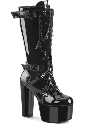 TORMENT-218 [Black Patent] | PLATFORM BOOTS [PREORDER]